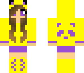 panda girl - purple and yellow