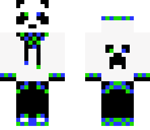 blue and green panda