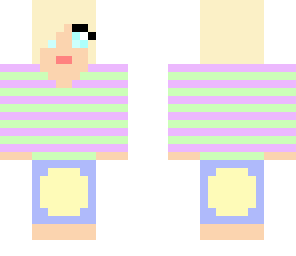 pastel girl with a blonde bun