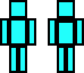 bright blue box man