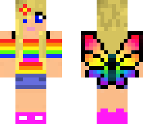 rainbow butterfly girl