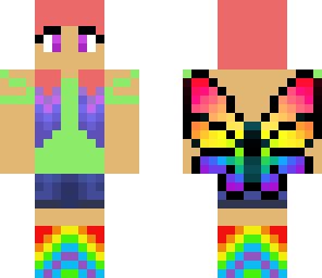 rainbow butterfly girl