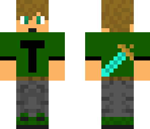 green short sleeve shirt with a sword