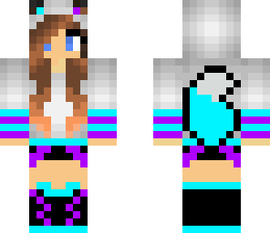 purple and blue fox girl