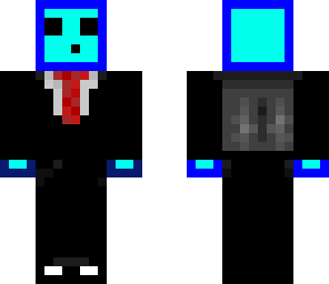 blue slime with headphones in tuxedo