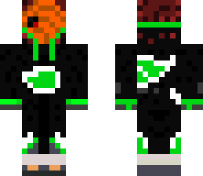 tobi with brown hair and green akatsuki robe