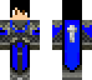 blue helmet-less knight