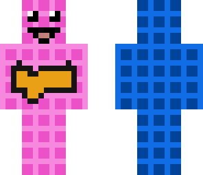pink and blue waffle with butter