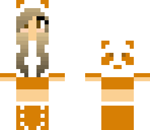 pumpkin colored skin panda  girl thing