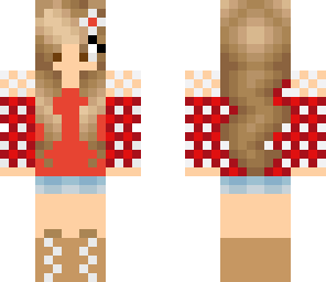 dark red and light red jacket cow girl