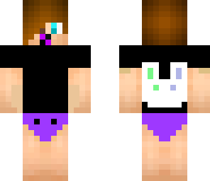 baby with black shirt and a purple diaper
