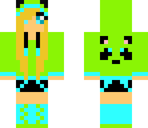 green panda girl