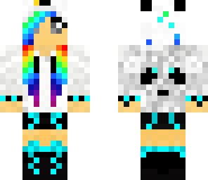 rainbowed hair panda