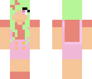 cute pink and green girl