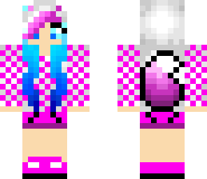 cute pink and blue haired girl