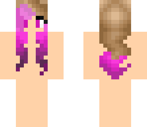 brown and pink hair skin base