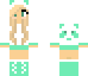 girl panda blue cute