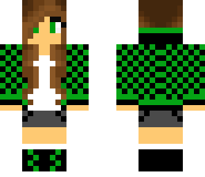green checked hoodie girl