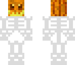 skeleton with pumpkin head