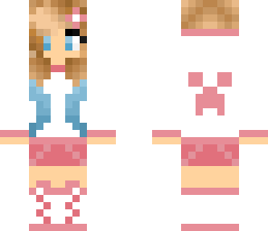 cute pink creeper hoodie girl