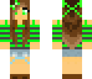 green cute girl