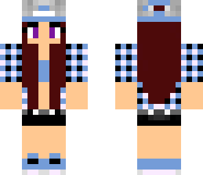 blue white and black hat girl
