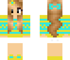 yellow and blue winter girl