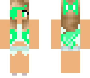 mint green bow girl