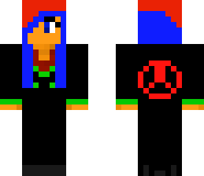 blue and red haired girl