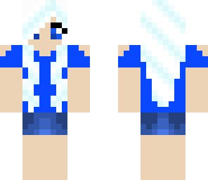 white and blue theme girl