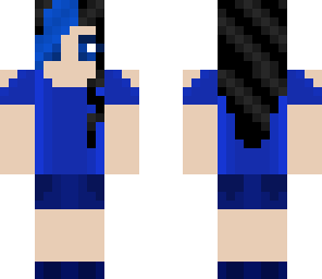 black hair with blue streak