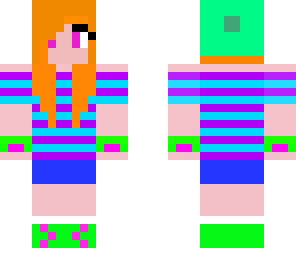 neon minecraft girl