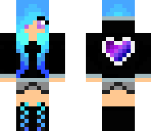 blue girl with heart