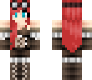 red hair blue eyes steampunk girl
