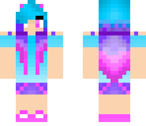 blue pink and purple girl