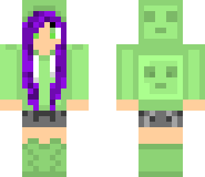green slime purple hair