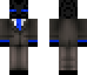 cool blue ender man in suit