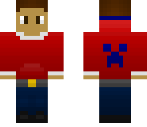 red sweater jeans