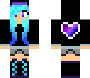 edit of blue heart girl