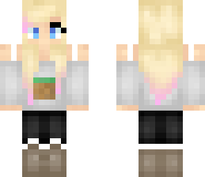 girl with minecraft logo