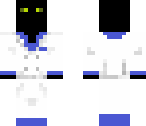 green eyed enderman in white-blue suit