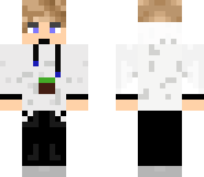 boy whit minecraft logo