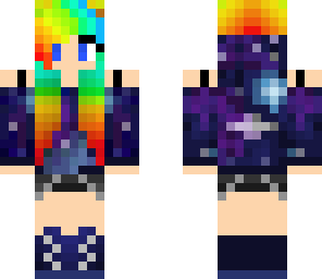 edited rainbow galaxy girl