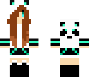 panda brown haired blue outfit girl