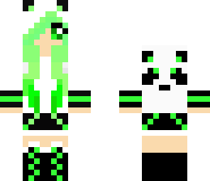 green panda girl