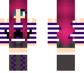 purple striped mustache girl
