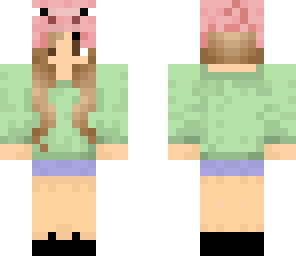 girl with a pig on her head
