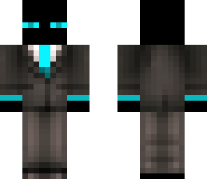 cyan enderman in a suit