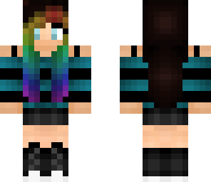 rainbow emo anime girl
