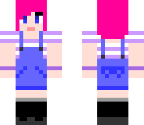 pink hair dungarees